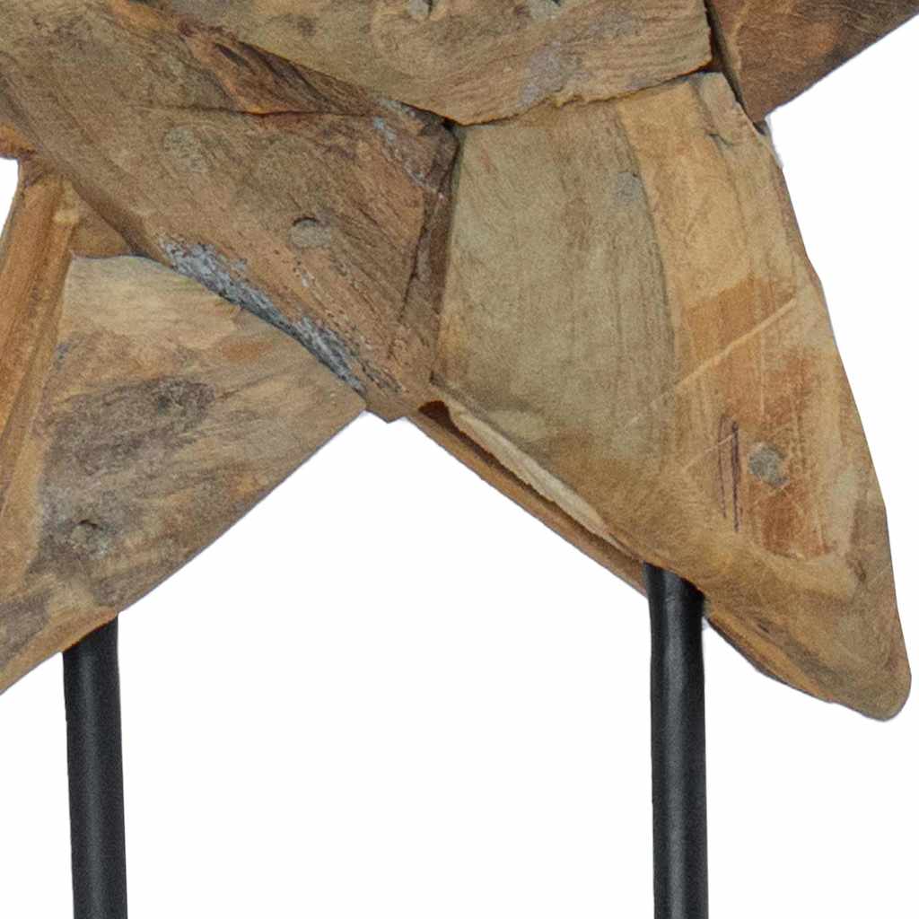 vidaXL Kerstster Bruin 30 x 5 x 45 cm Massief Teakhout