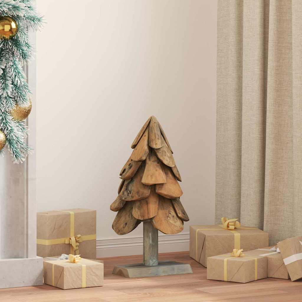 vidaXL Kerstboom met standaard Bruin 60 cm Massief teakhout