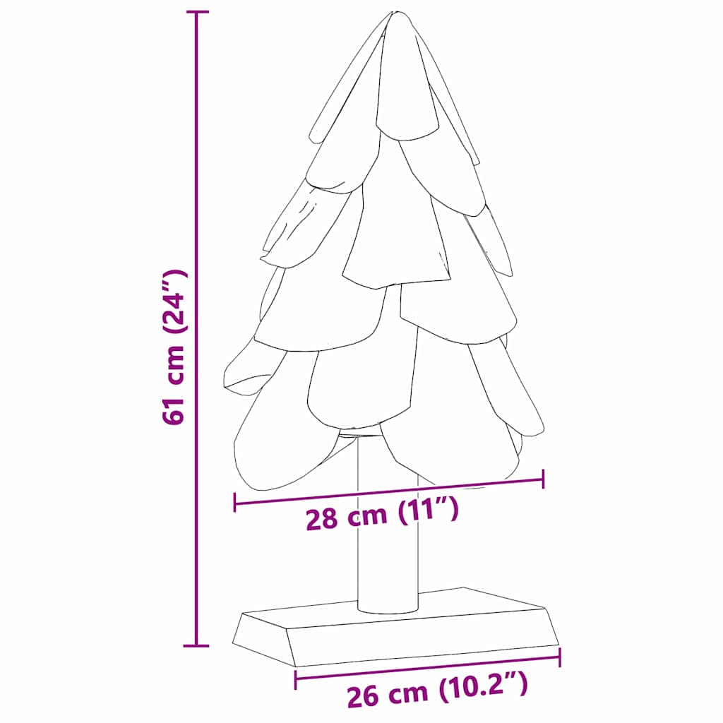 vidaXL Kerstboom met standaard Bruin 60 cm Massief teakhout