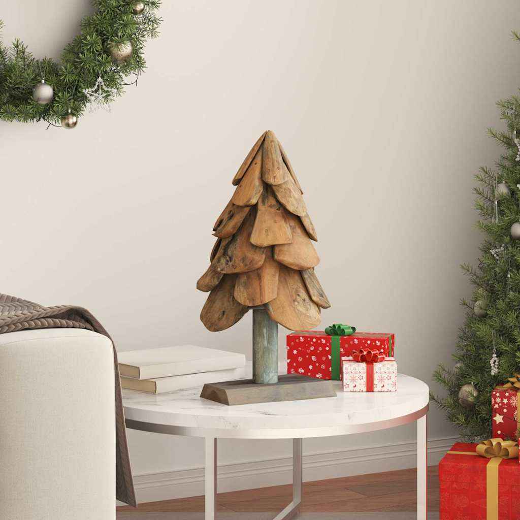vidaXL Kerstboom met standaard Bruin 60 cm Massief teakhout