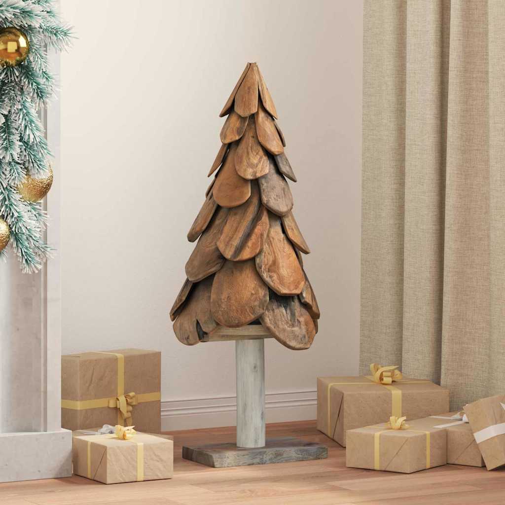 vidaXL Kerstboom met standaard Bruin 60 cm Massief teakhout