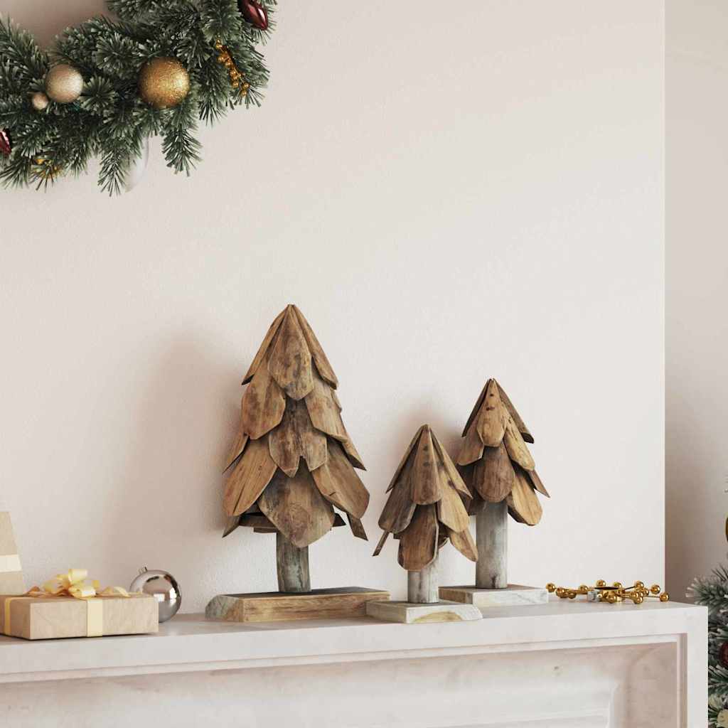 vidaXL Kerstboom met standaard Bruin 60 cm Massief teakhout