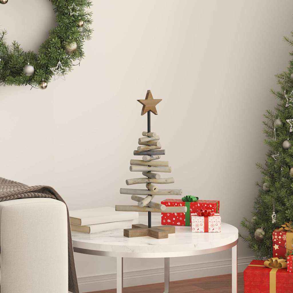 vidaXL Kerstboom met standaard Bruin 60 cm Massief teakhout
