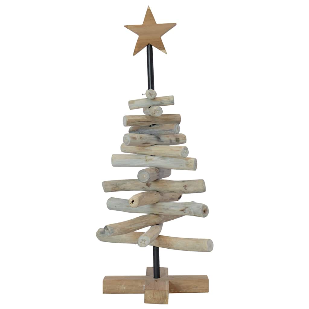 vidaXL Kerstboom met standaard Bruin 60 cm Massief teakhout
