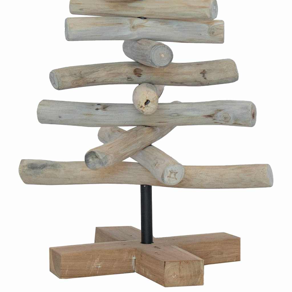 vidaXL Kerstboom met standaard Bruin 60 cm Massief teakhout