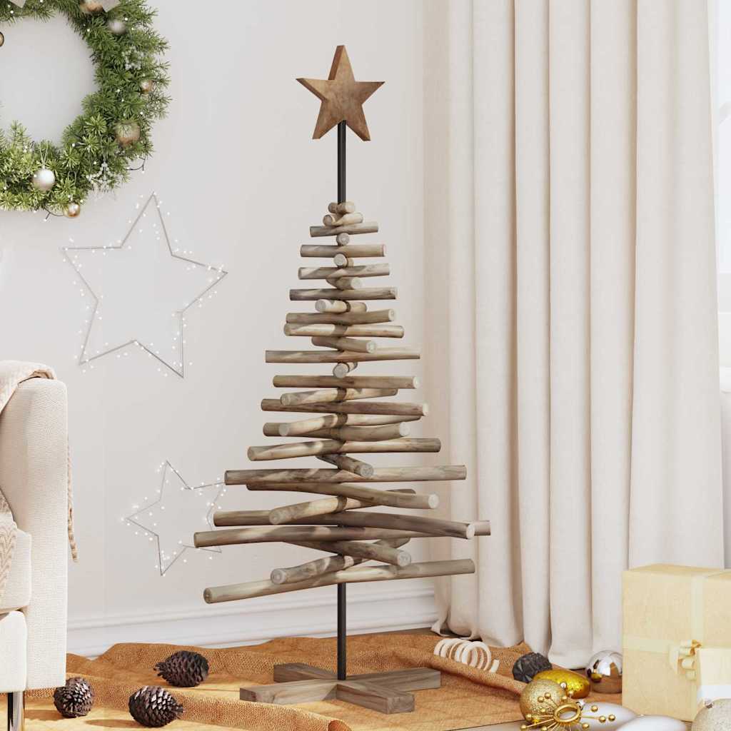 vidaXL Kerstboom met standaard Bruin 60 cm Massief teakhout