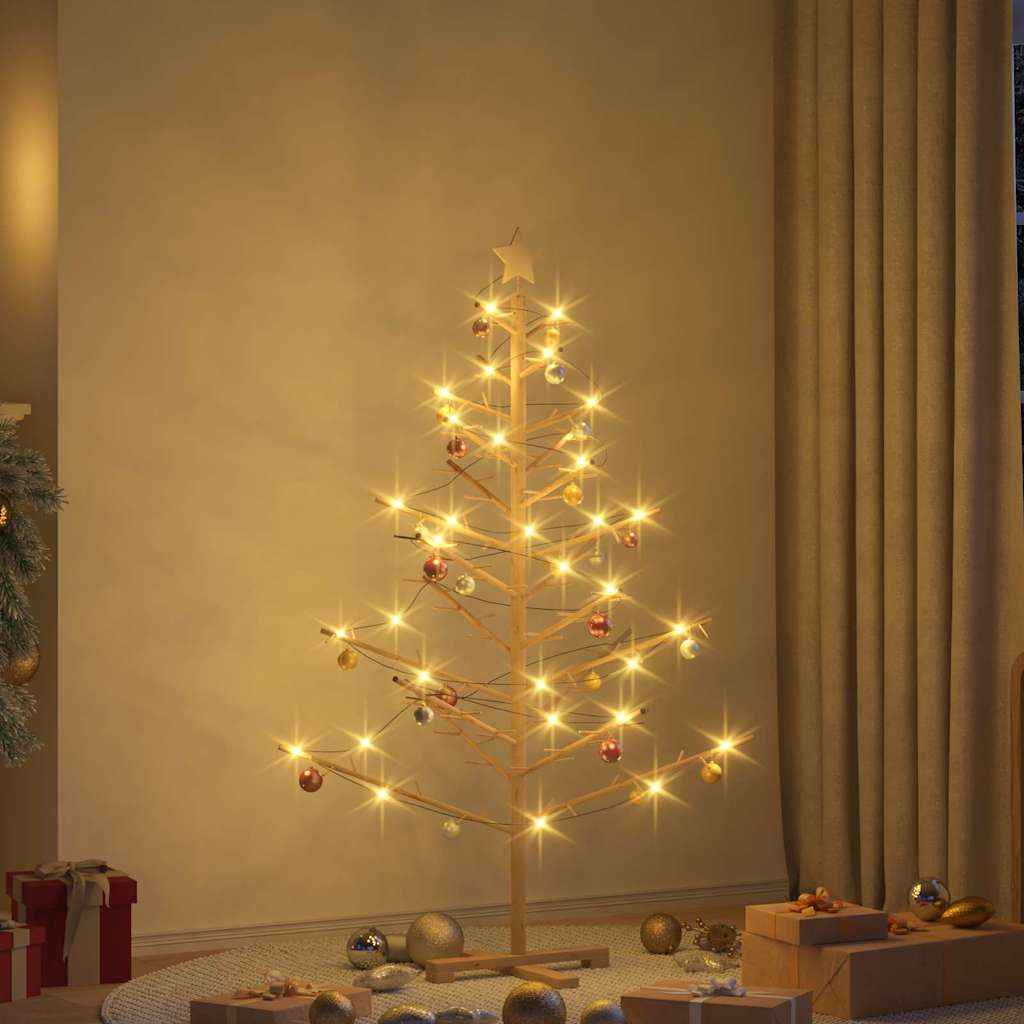 vidaXL Houten kerstboom met standaard Naturel 75 cm Massief grenenhout
