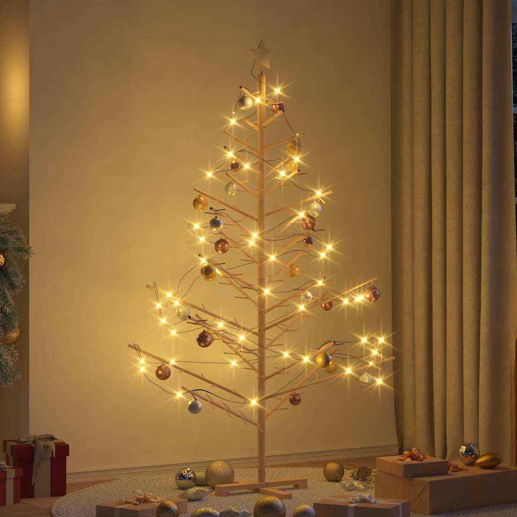 vidaXL Houten kerstboom met standaard Naturel 75 cm Massief grenenhout