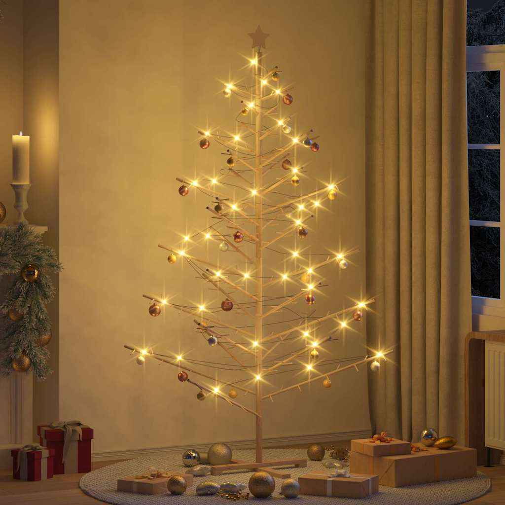 vidaXL Houten kerstboom met standaard Naturel 75 cm Massief grenenhout
