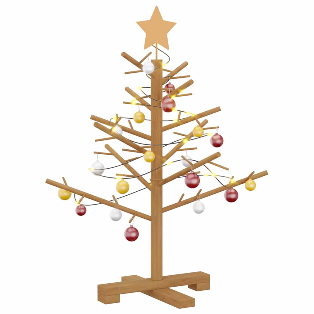 vidaXL Houten kerstboom met standaard Naturel 75 cm Massief grenenhout