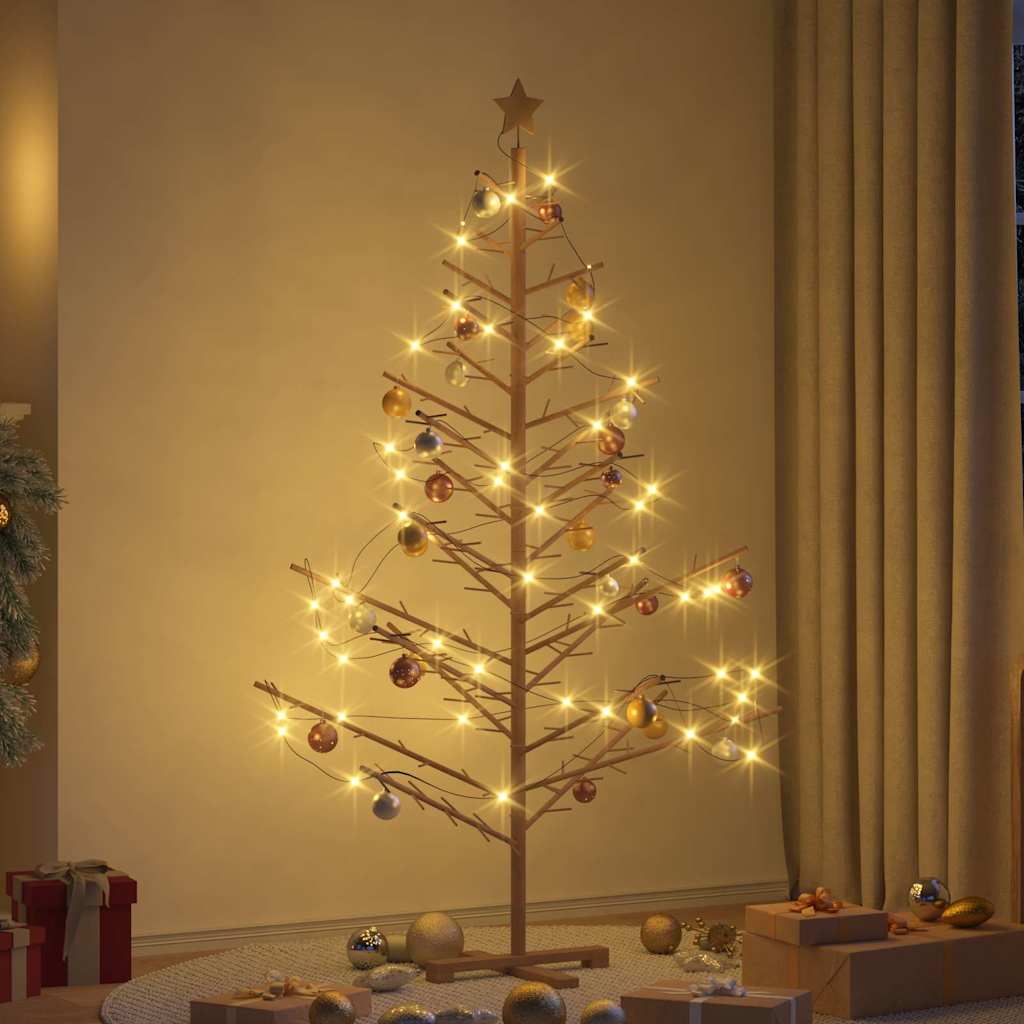 vidaXL Houten kerstboom met standaard Naturel 75 cm Massief grenenhout