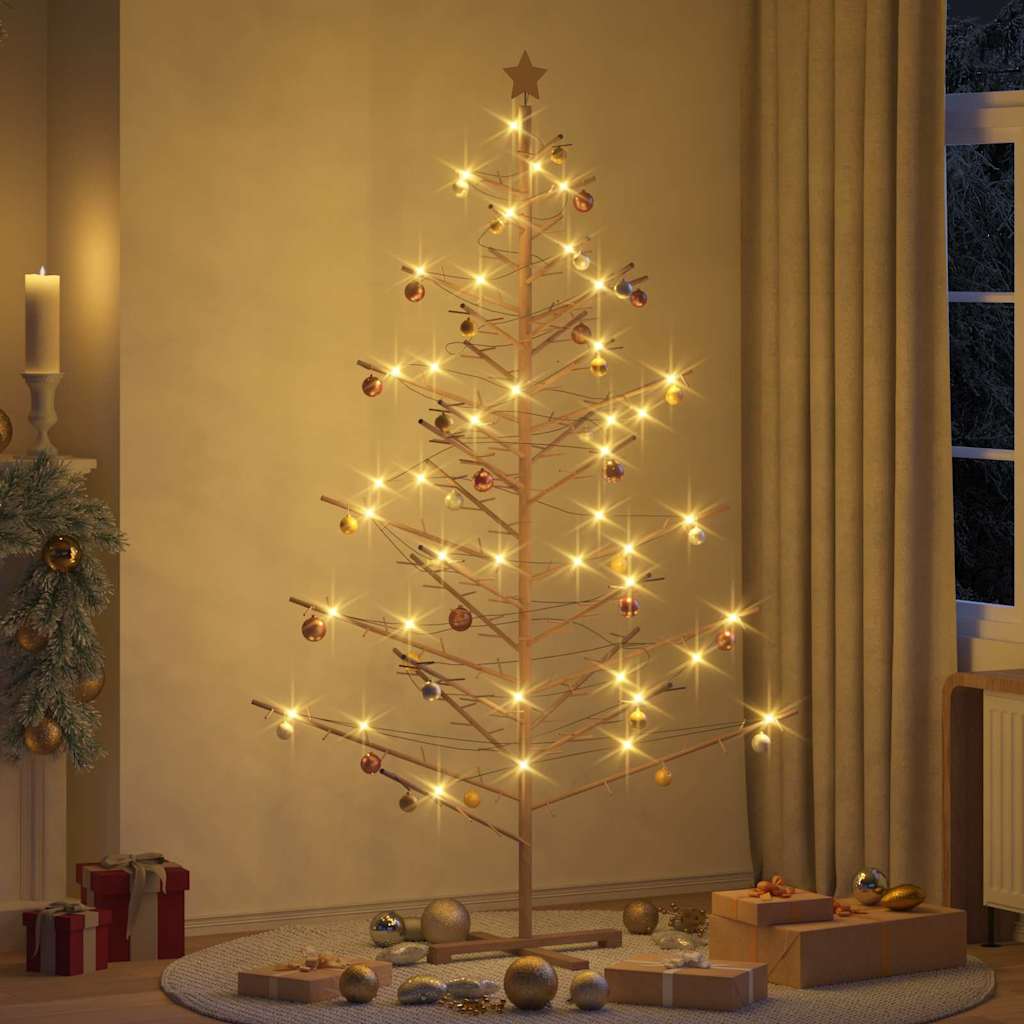 vidaXL Houten kerstboom met standaard Naturel 75 cm Massief grenenhout