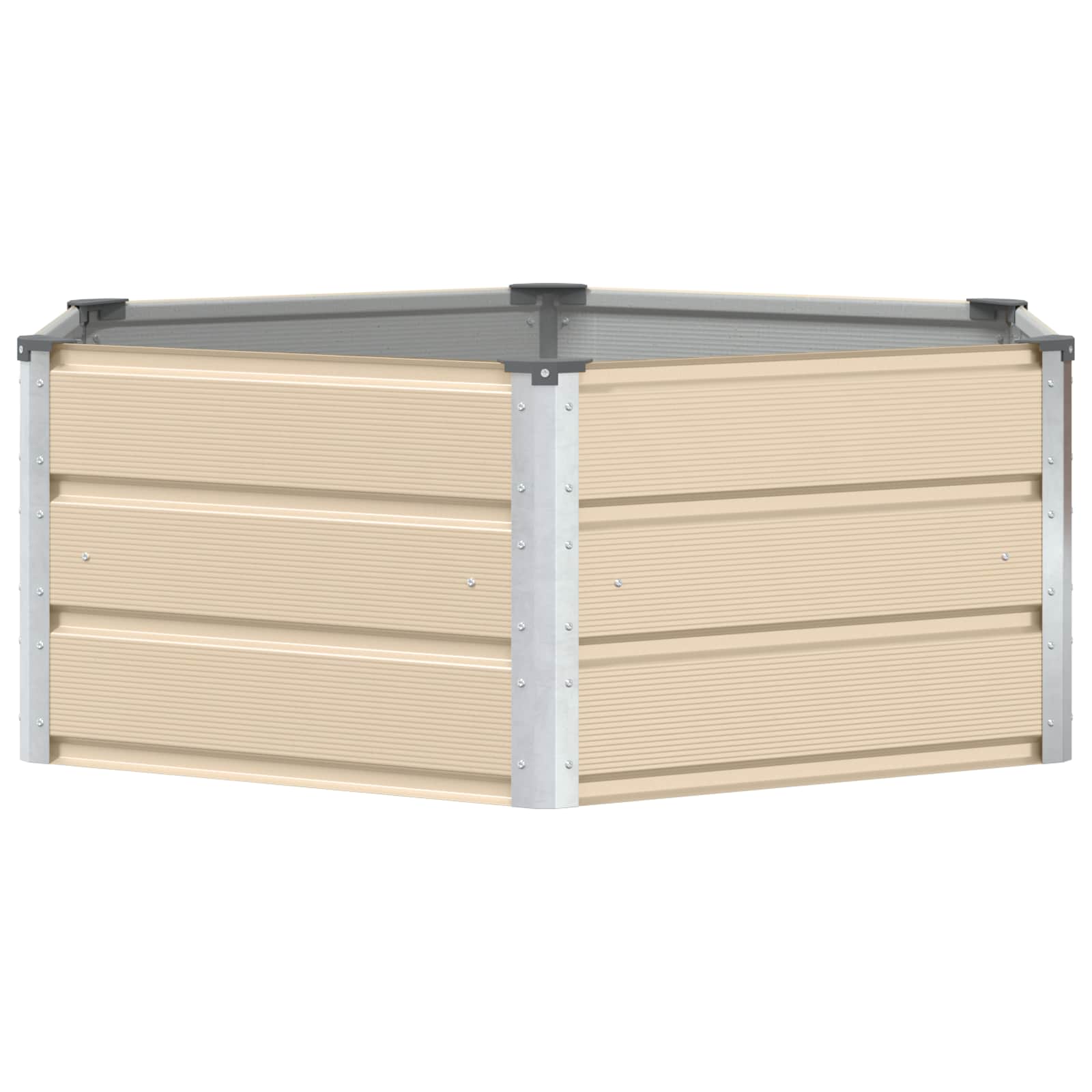 vidaXL Plantenbak Ivoor 129 x 129 x 45 cm Staal
