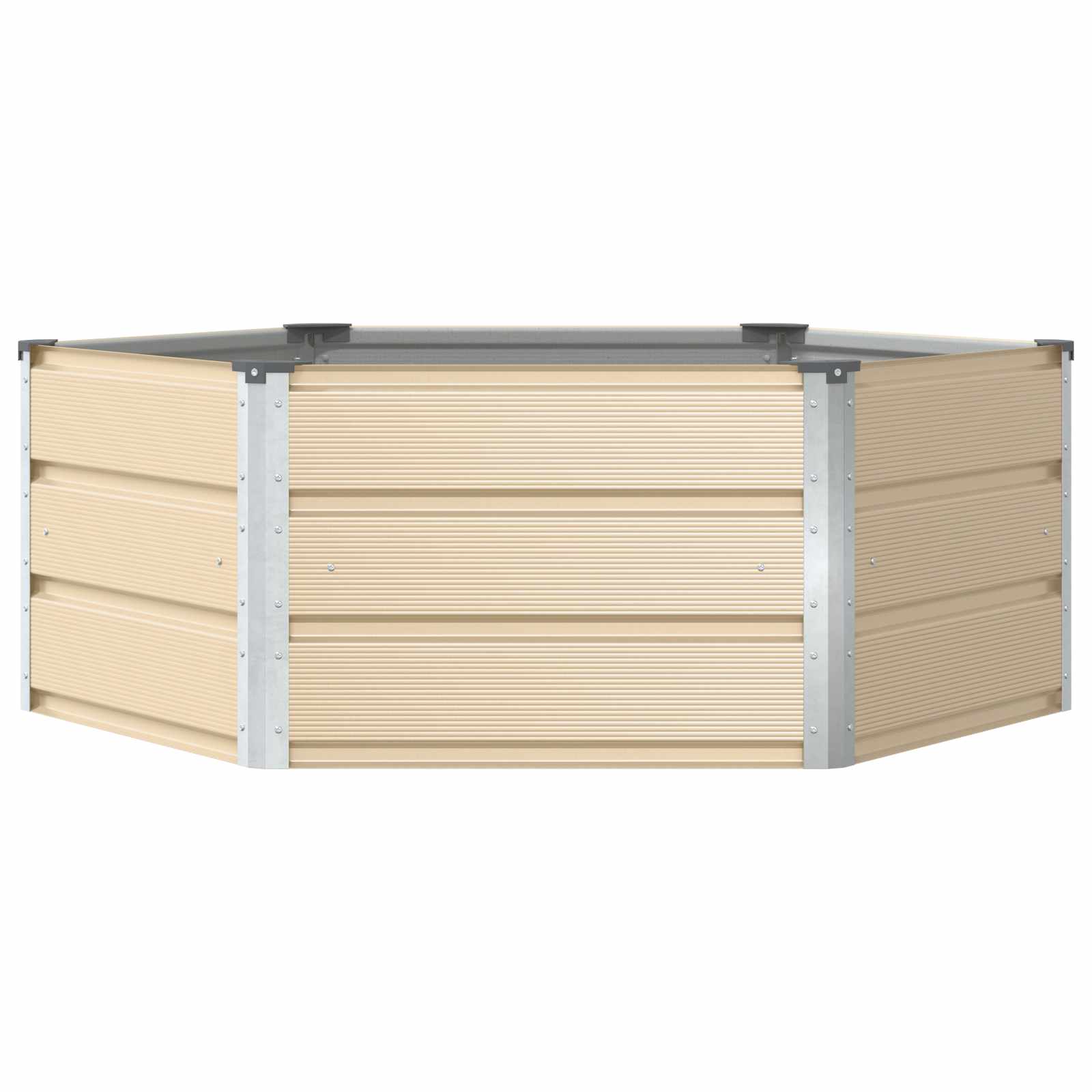 vidaXL Plantenbak Ivoor 129 x 129 x 45 cm Staal