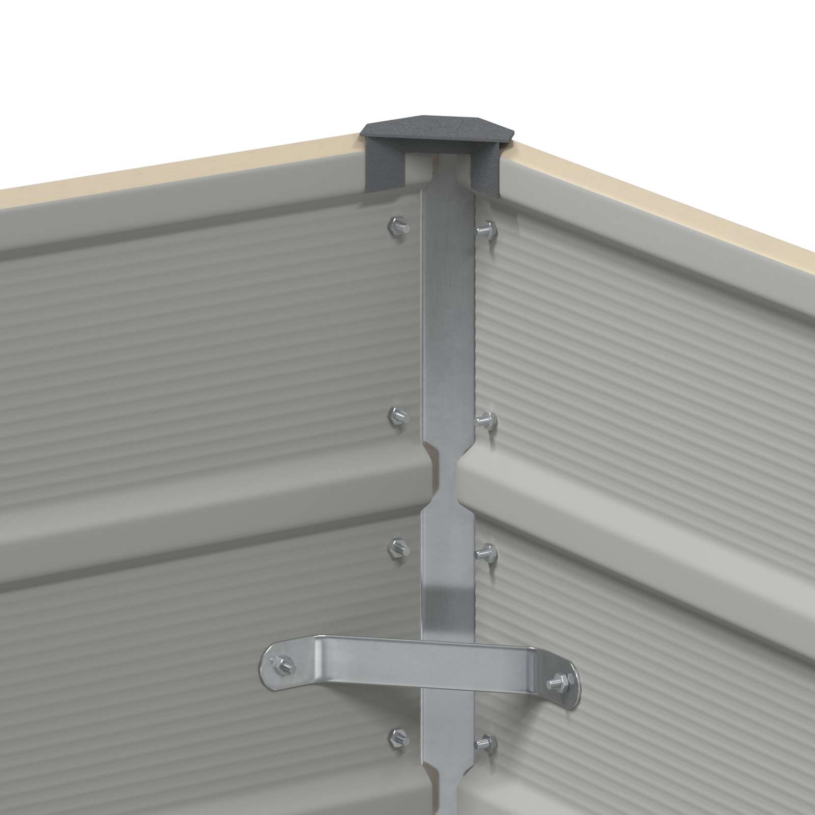 vidaXL Plantenbak Ivoor 100 x 100 x 45 cm Staal