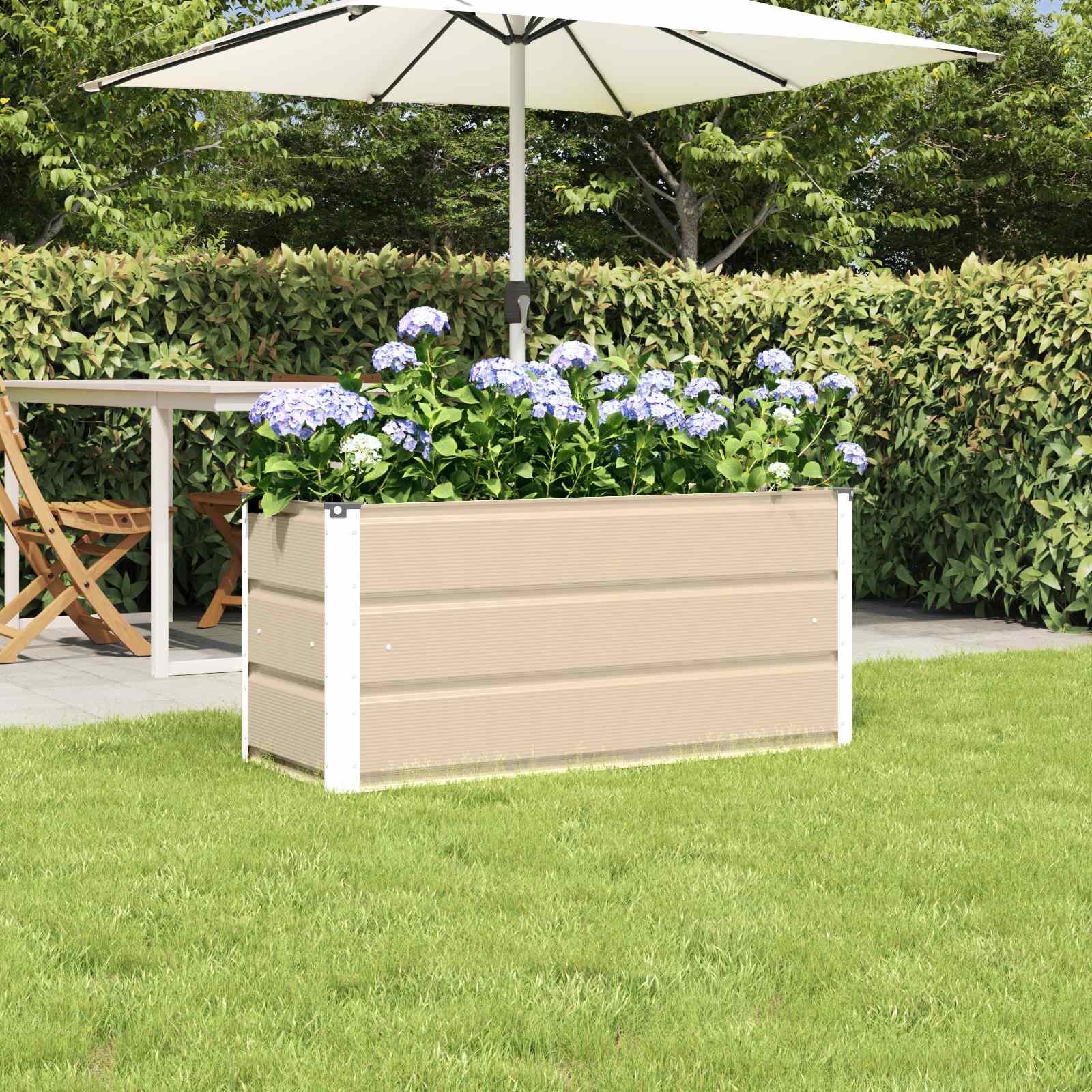 vidaXL Plantenbak Ivoor 160 x 40 x 45 cm Staal