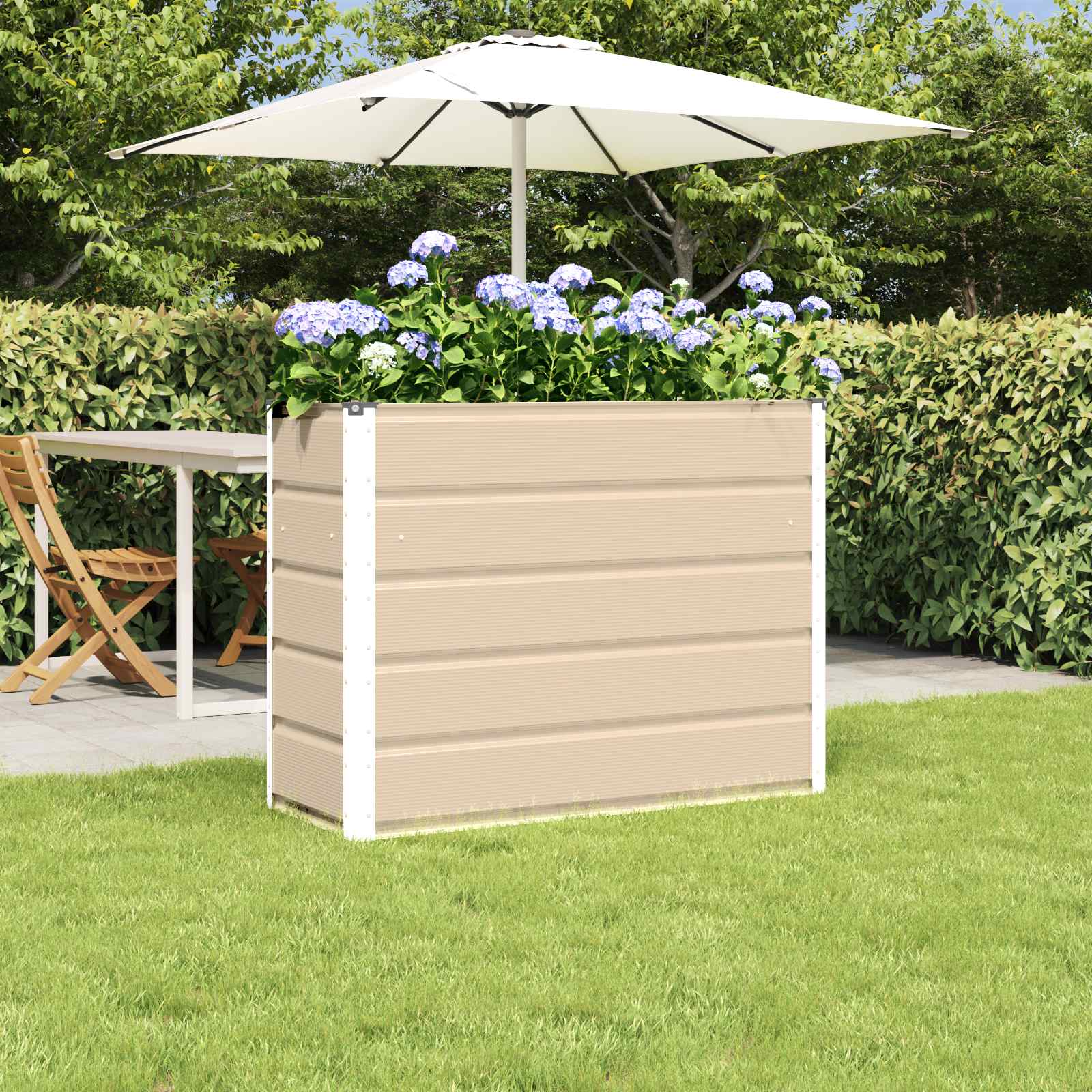 vidaXL Plantenbak Ivoor 160 x 40 x 45 cm Staal