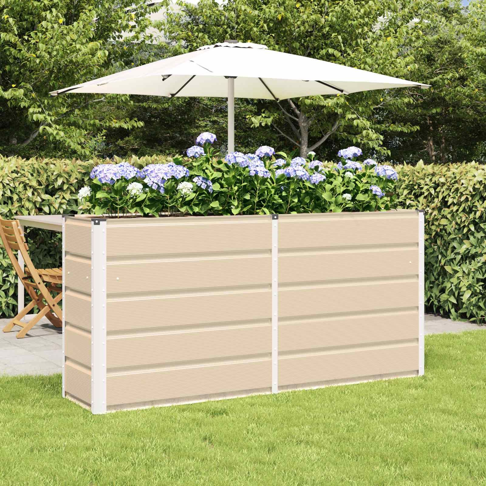 vidaXL Plantenbak Ivoor 160 x 40 x 45 cm Staal