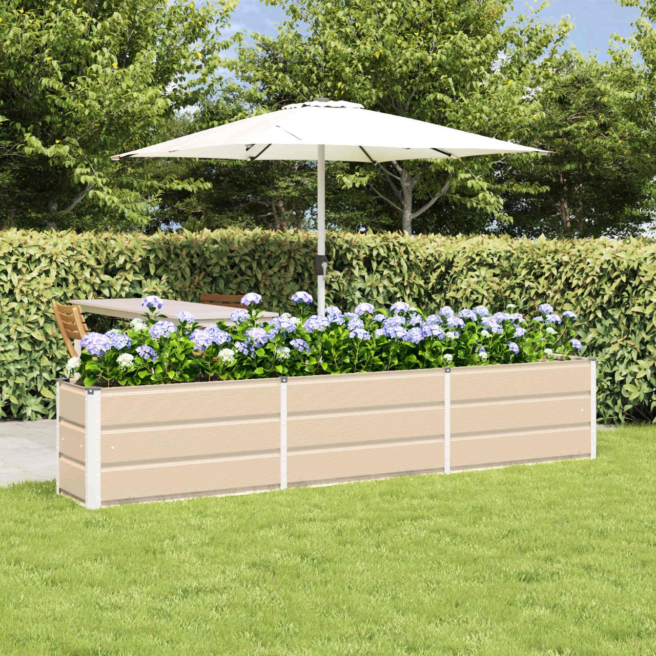 vidaXL Plantenbak Ivoor 160 x 40 x 45 cm Staal