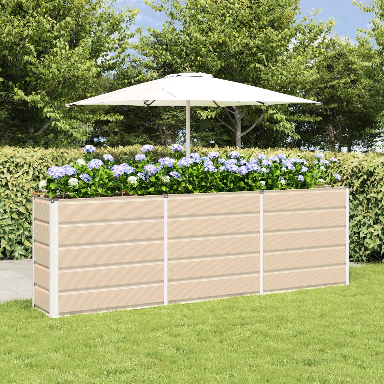 vidaXL Plantenbak Ivoor 160 x 40 x 45 cm Staal