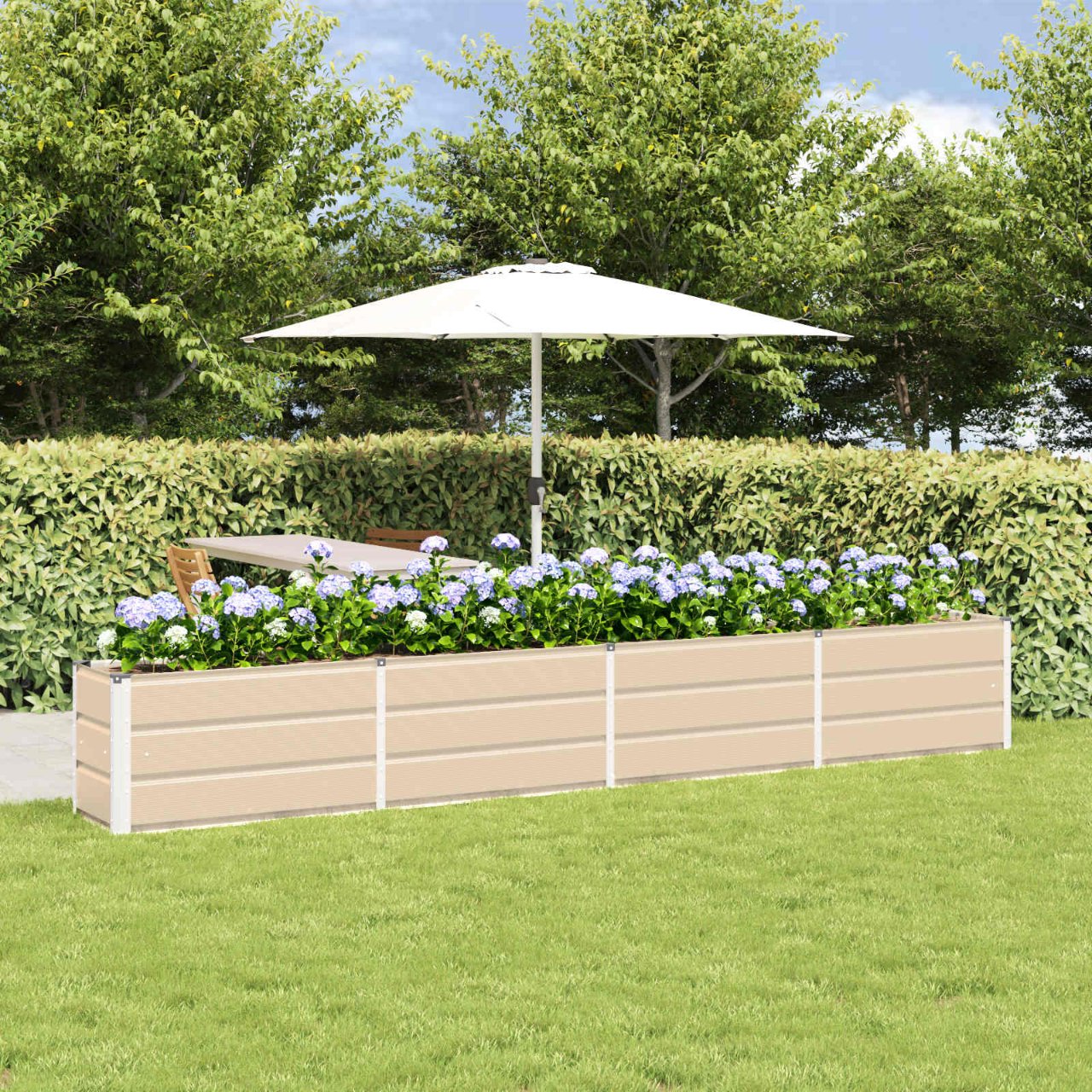 vidaXL Plantenbak Ivoor 160 x 40 x 45 cm Staal