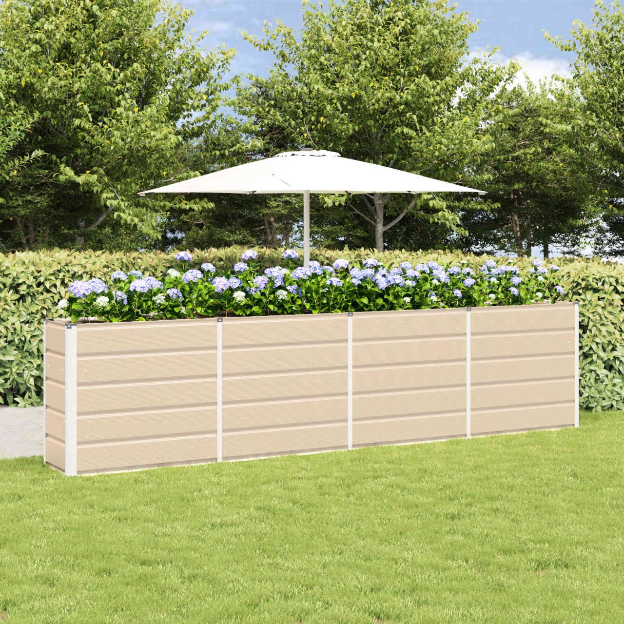vidaXL Plantenbak Ivoor 160 x 40 x 45 cm Staal