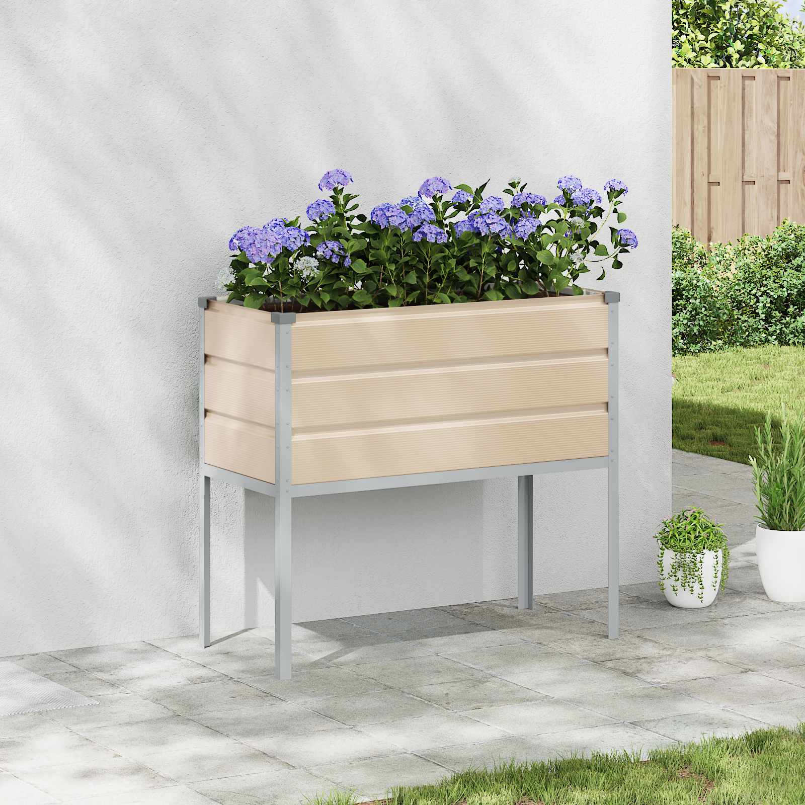 vidaXL Plantenbak Lichtgrijs 100 x 45 x 90 cm Gegalvaniseerd staal
