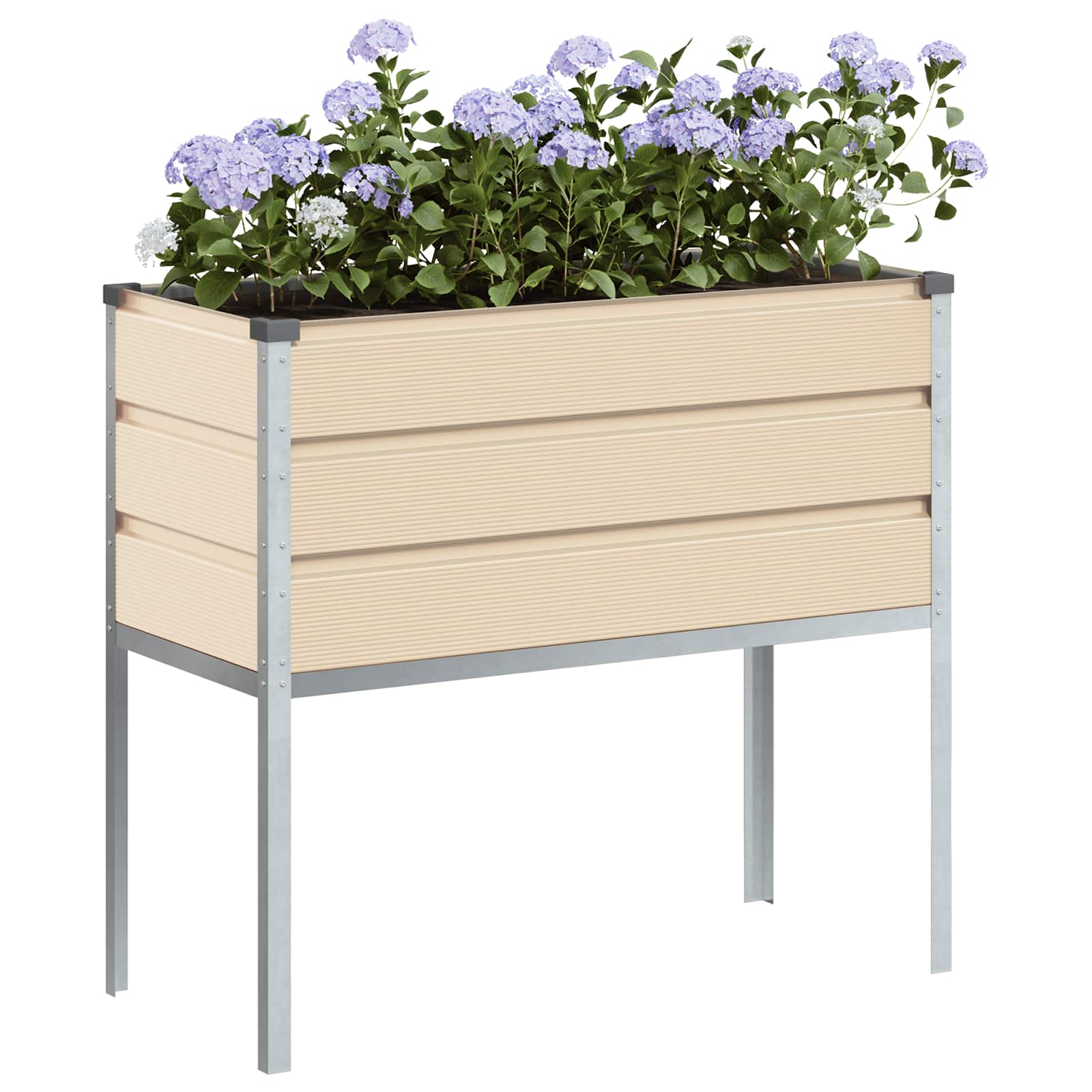 vidaXL Plantenbak Lichtgrijs 100 x 45 x 90 cm Gegalvaniseerd staal