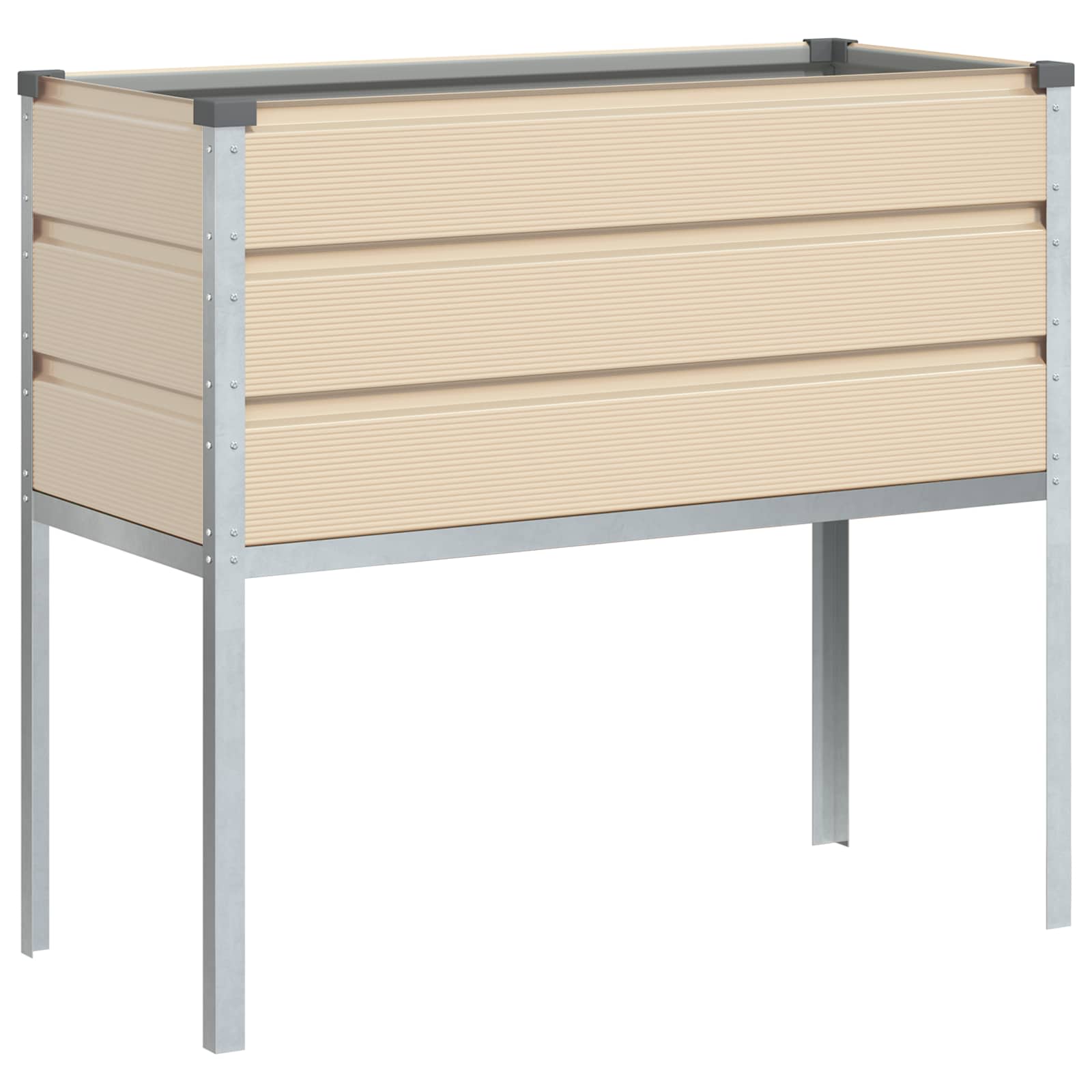 vidaXL Plantenbak Lichtgrijs 100 x 45 x 90 cm Gegalvaniseerd staal