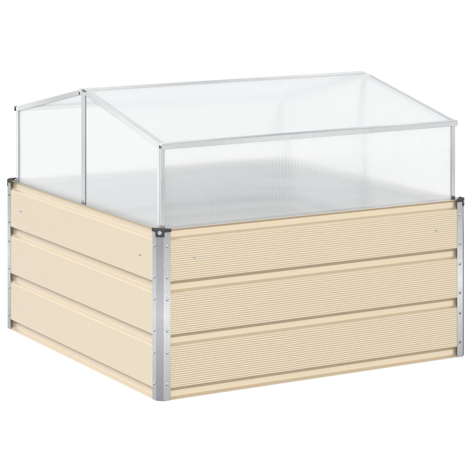 vidaXL Plantenbak Lichtgrijs 100 x 100 x 77 cm Gegalvaniseerd staal