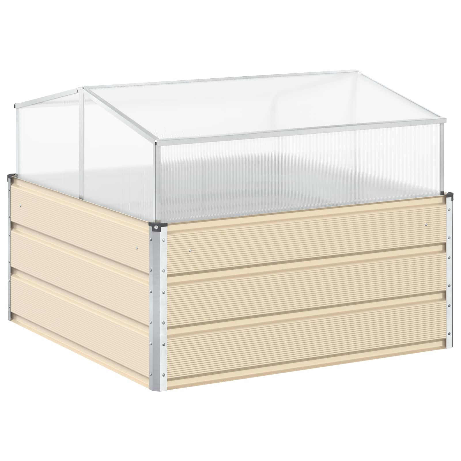 vidaXL Plantenbak Lichtgrijs 100 x 100 x 77 cm Gegalvaniseerd staal