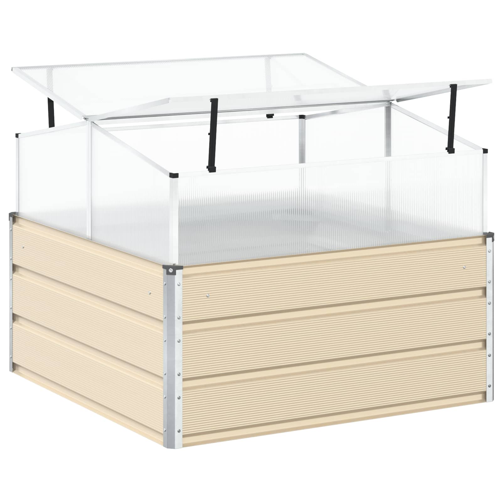 vidaXL Plantenbak Lichtgrijs 100 x 100 x 77 cm Gegalvaniseerd staal