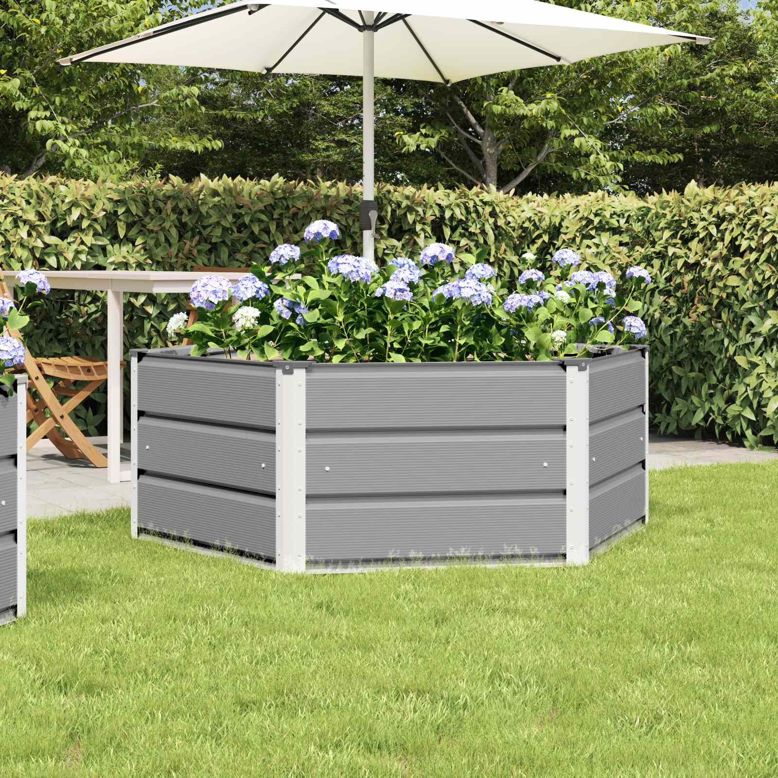 vidaXL Plantenbak Ivoor 129 x 129 x 45 cm Staal