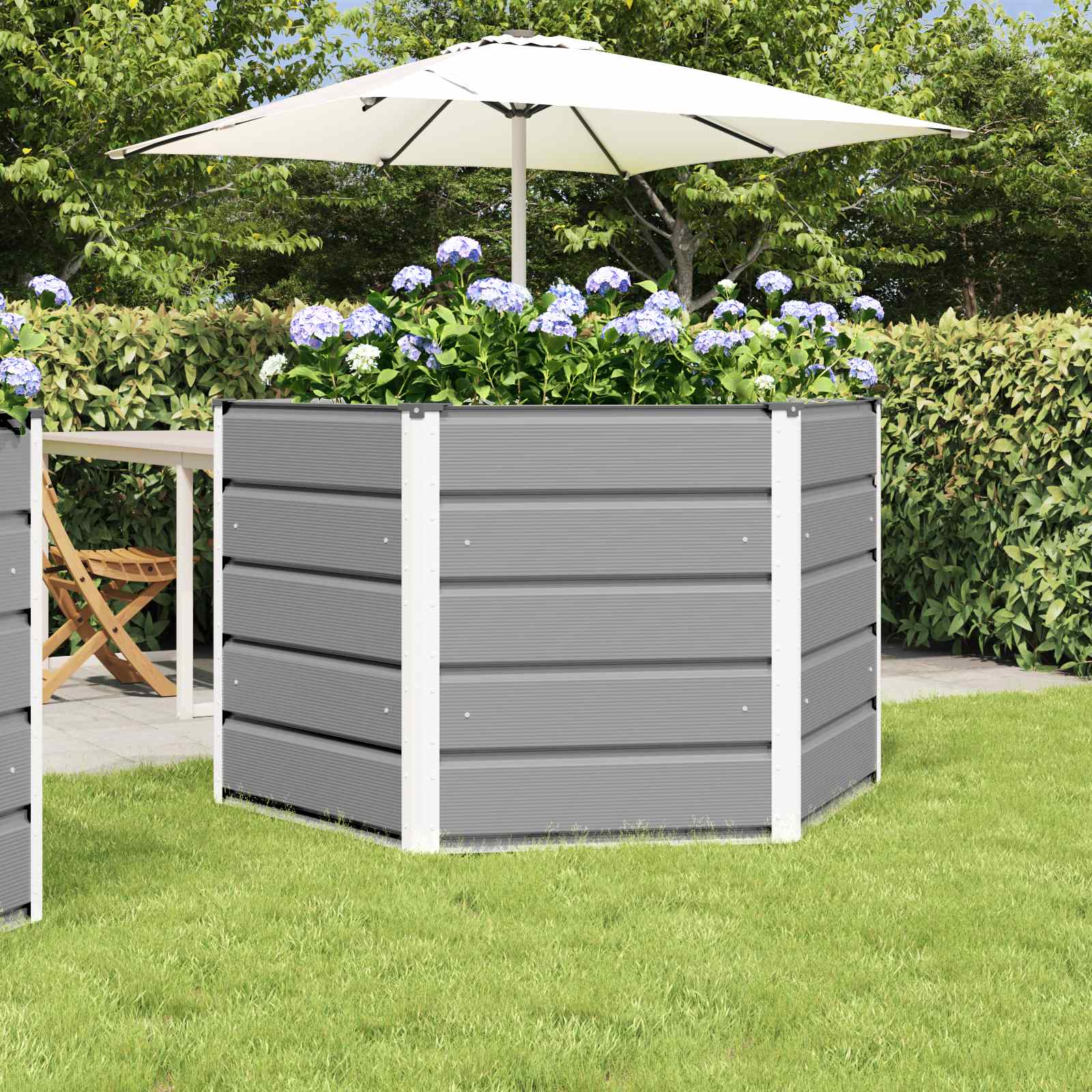 vidaXL Plantenbak Ivoor 129 x 129 x 45 cm Staal