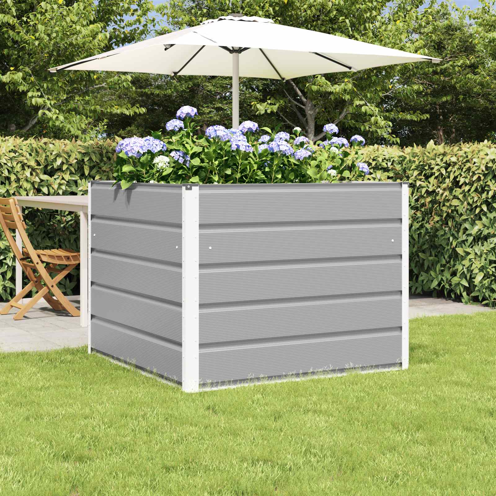 vidaXL Plantenbak Ivoor 100 x 100 x 45 cm Staal