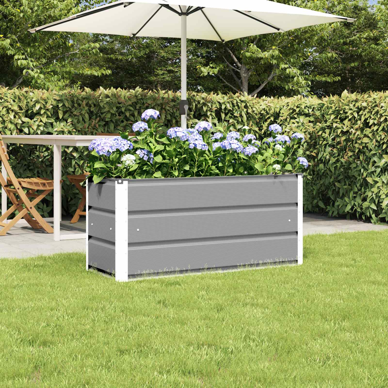 vidaXL Plantenbak Ivoor 160 x 40 x 45 cm Staal