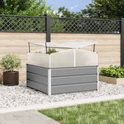 vidaXL Plantenbak Lichtgrijs 100 x 100 x 77 cm Gegalvaniseerd staal