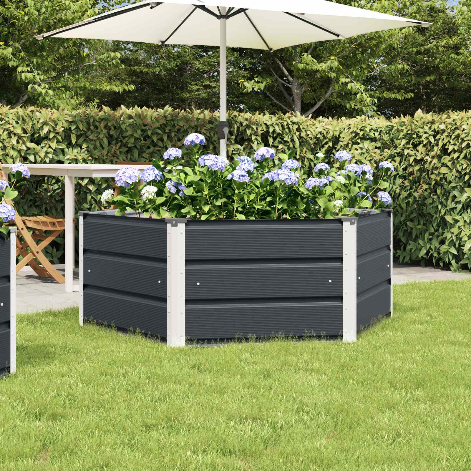 vidaXL Plantenbak Ivoor 129 x 129 x 45 cm Staal