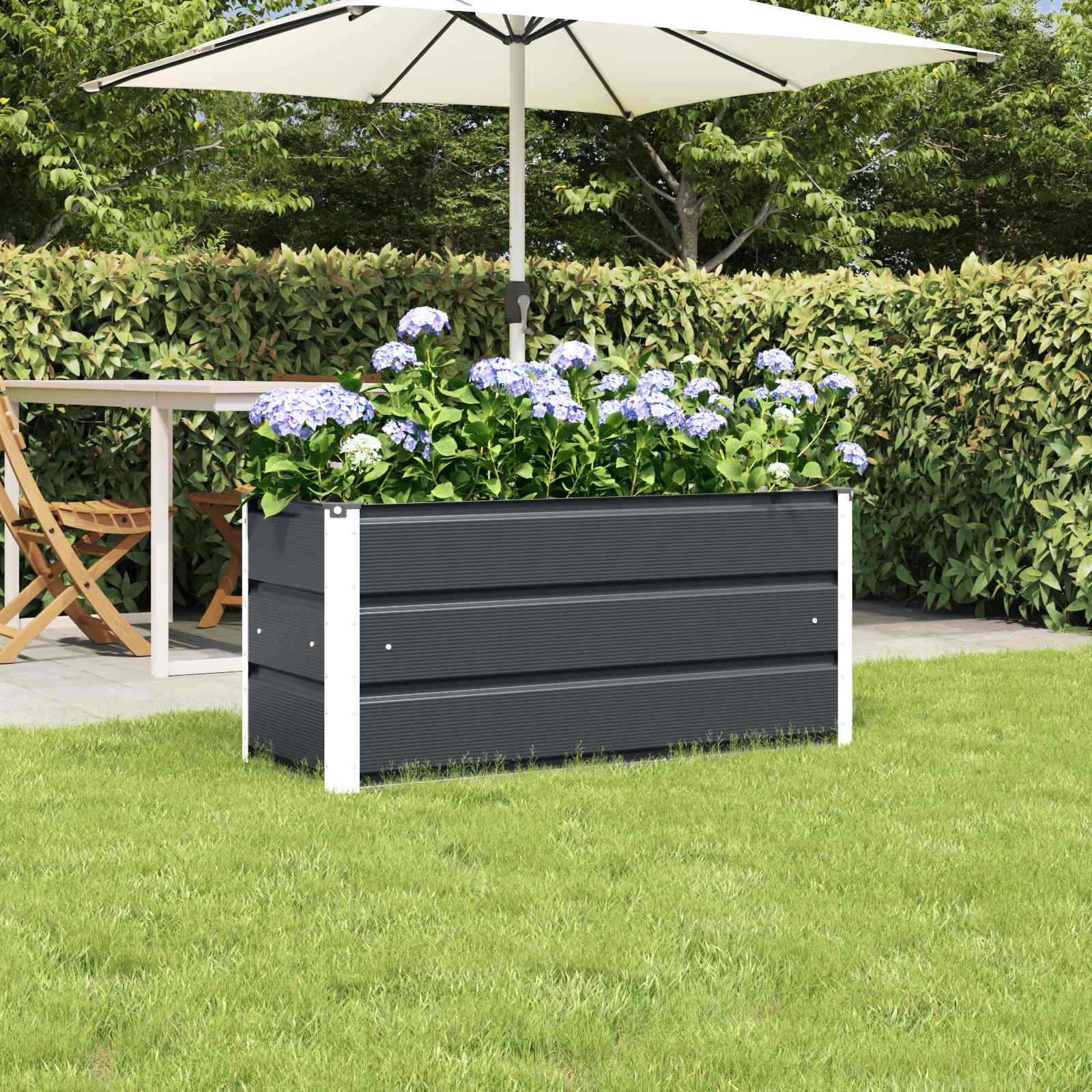 vidaXL Plantenbak Ivoor 160 x 40 x 45 cm Staal