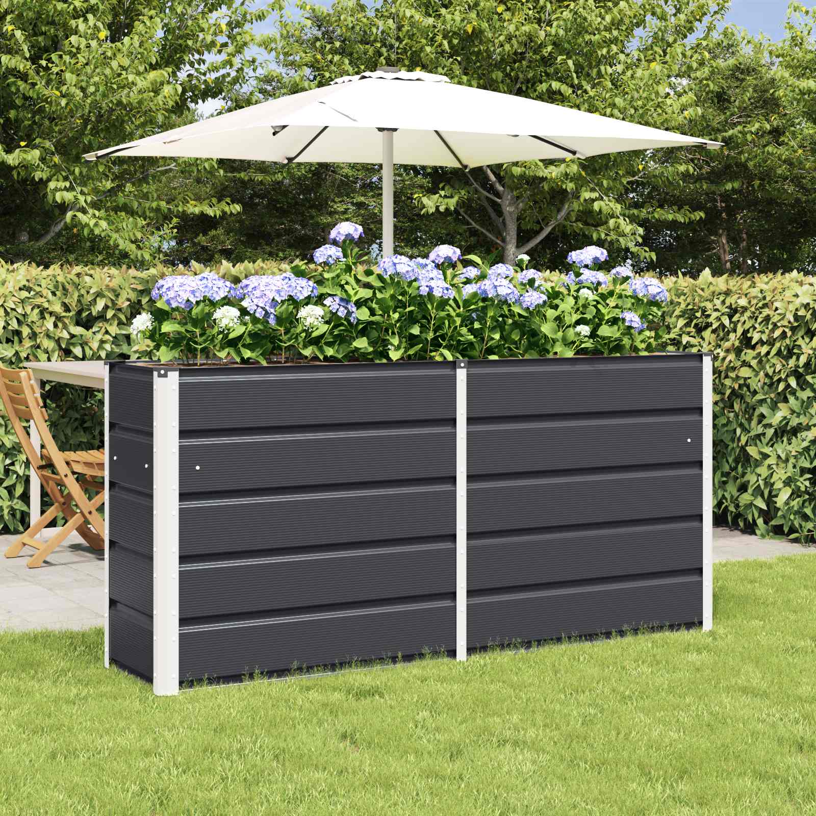vidaXL Plantenbak Ivoor 160 x 40 x 45 cm Staal