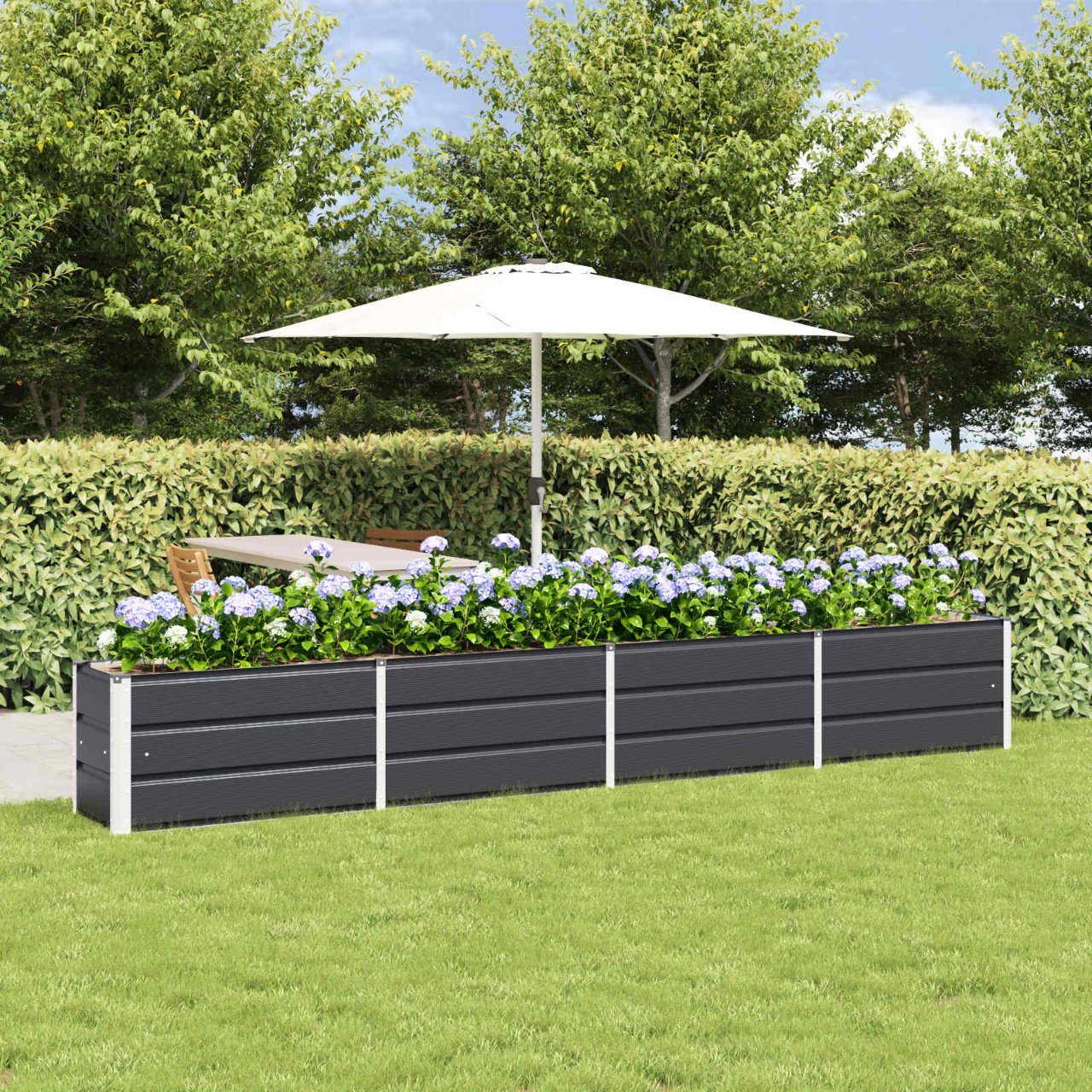 vidaXL Plantenbak Ivoor 160 x 40 x 45 cm Staal