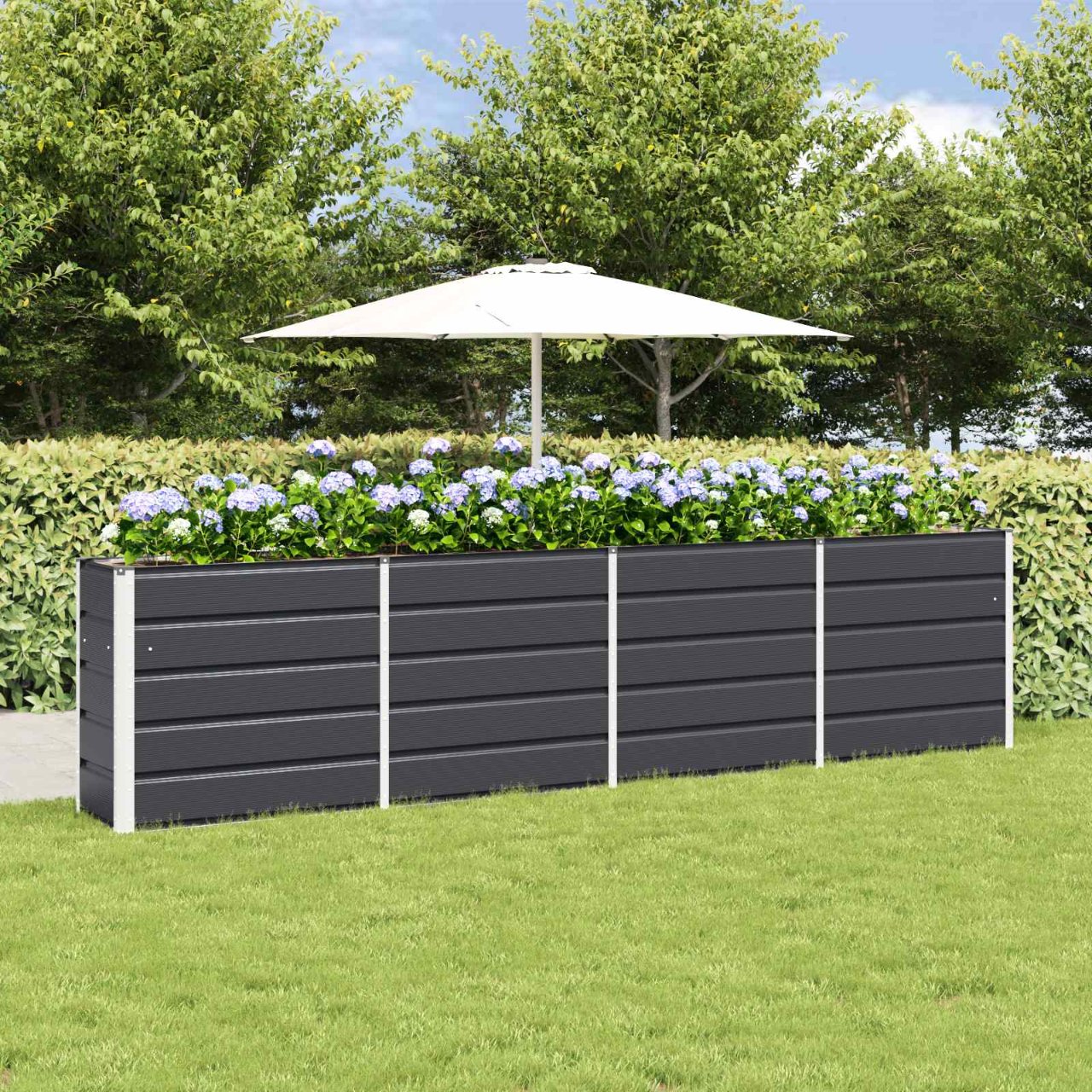vidaXL Plantenbak Ivoor 160 x 40 x 45 cm Staal