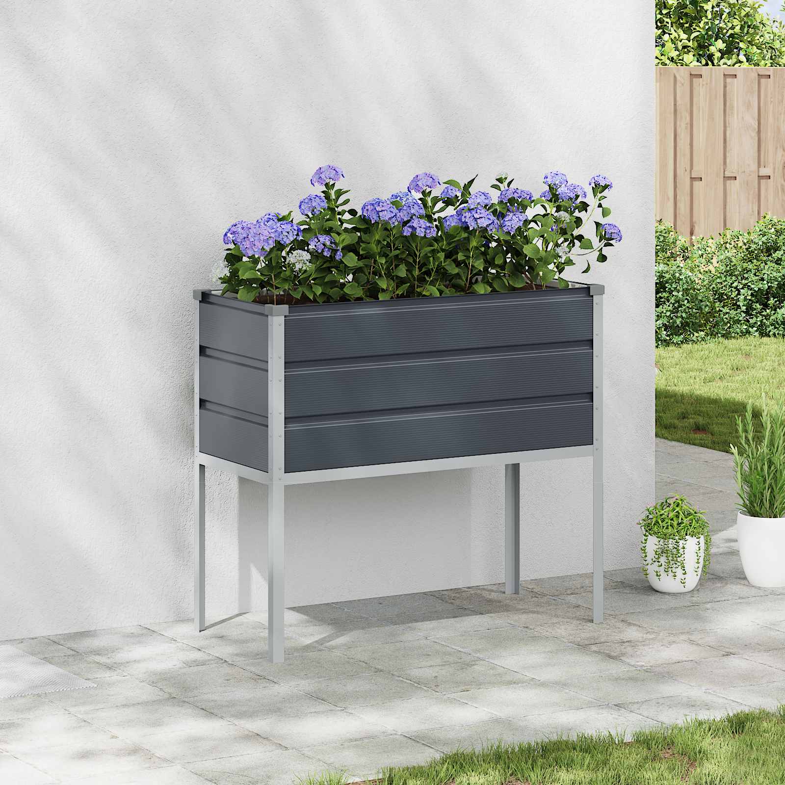 vidaXL Plantenbak Lichtgrijs 100 x 45 x 90 cm Gegalvaniseerd staal