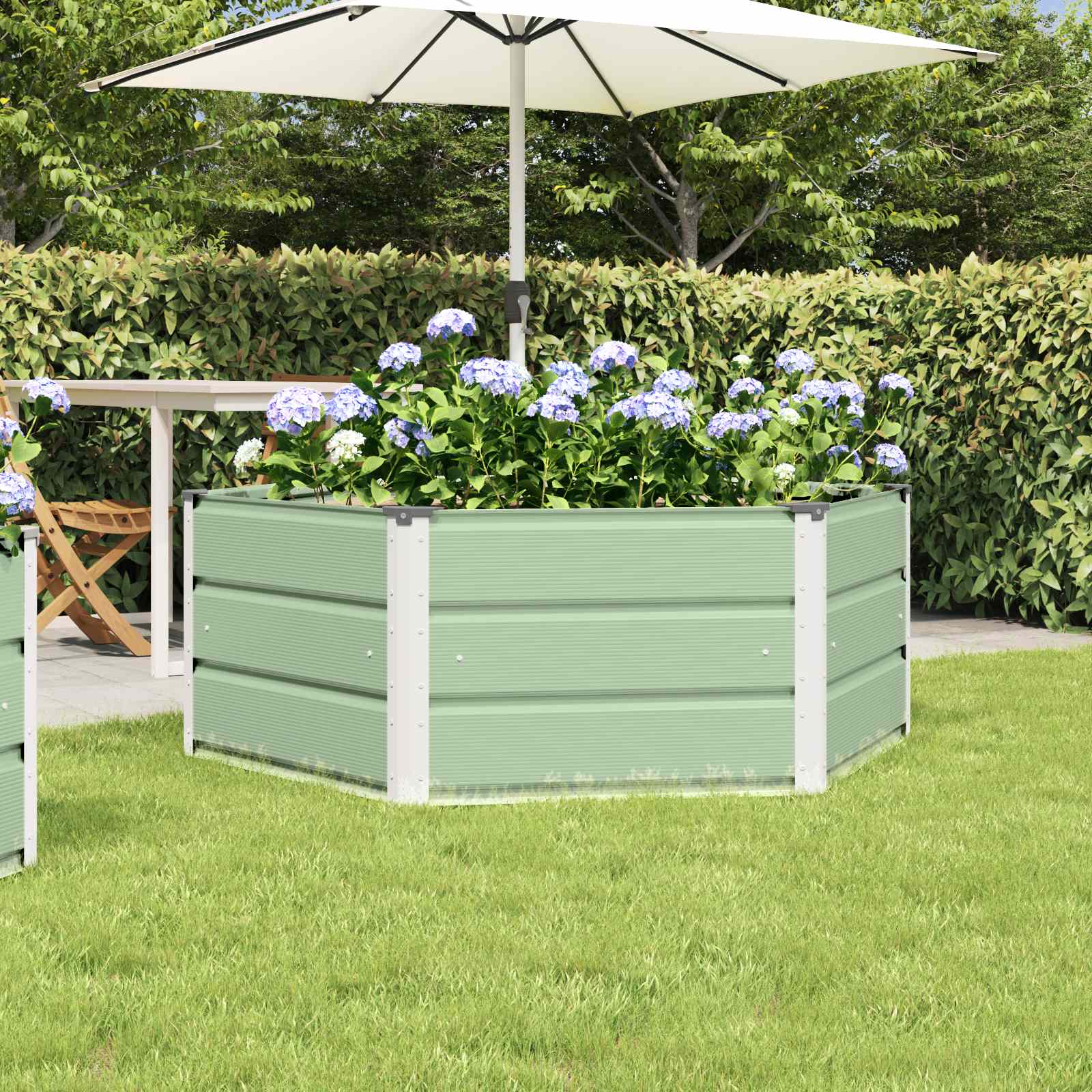 vidaXL Plantenbak Ivoor 129 x 129 x 45 cm Staal