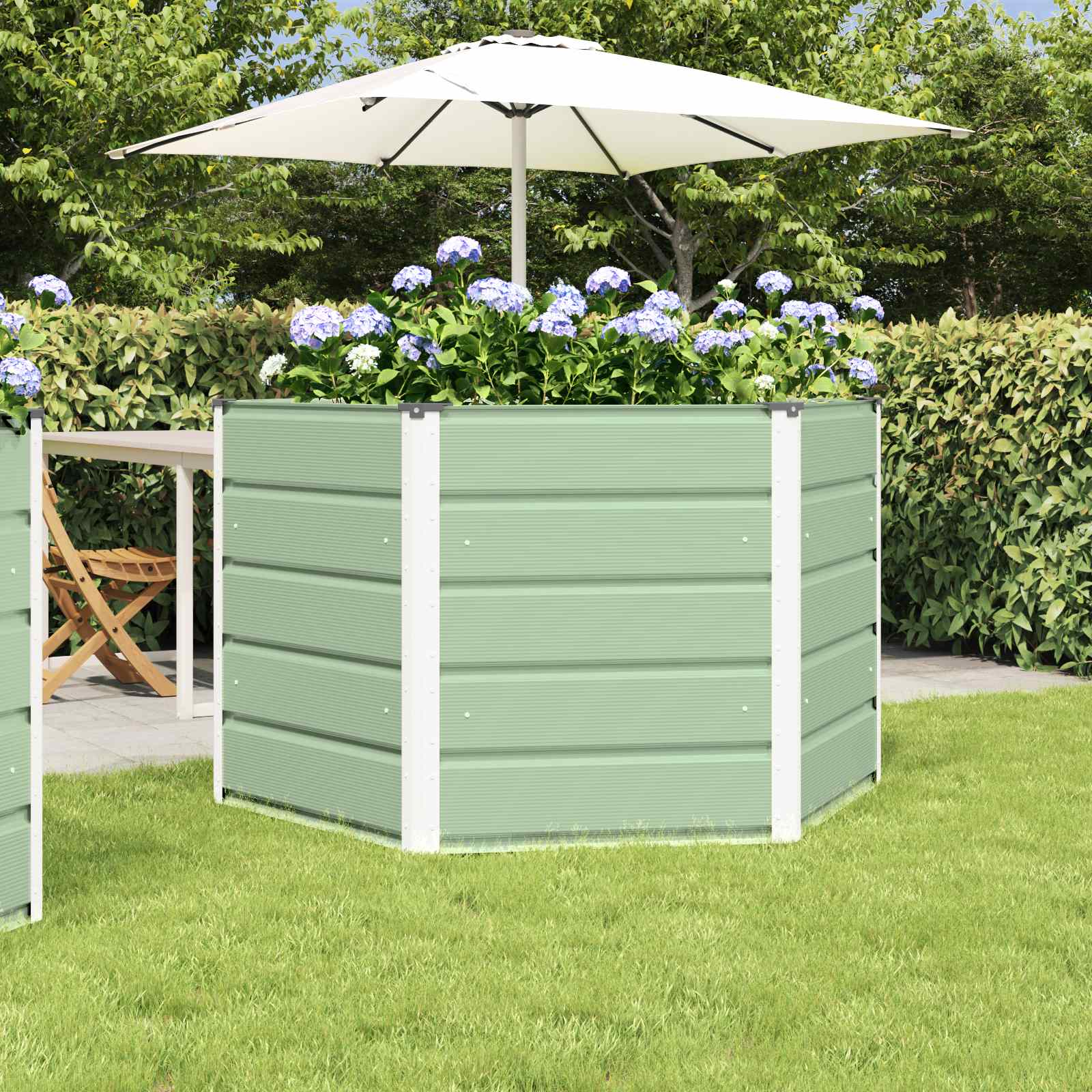 vidaXL Plantenbak Ivoor 129 x 129 x 45 cm Staal