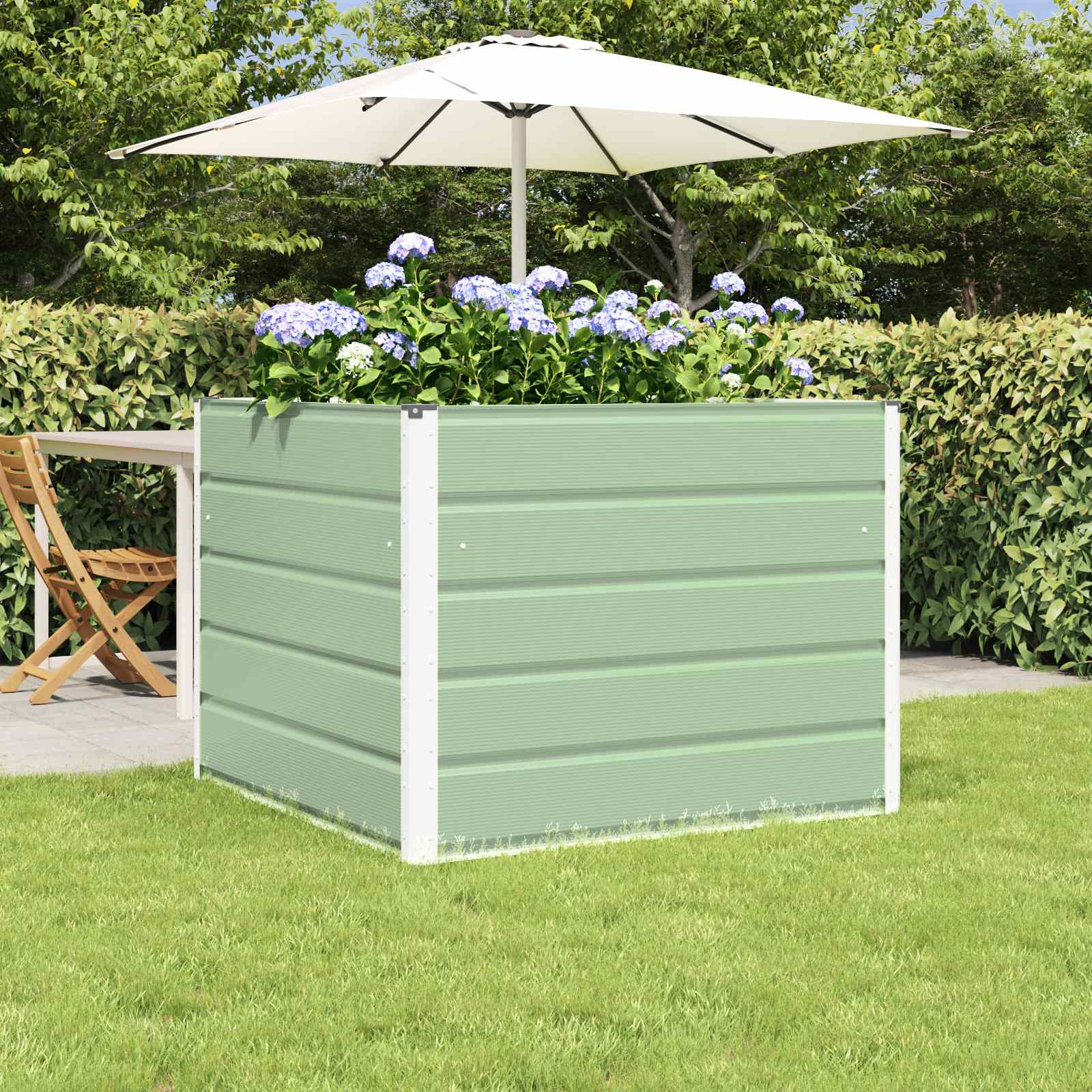 vidaXL Plantenbak Ivoor 100 x 100 x 45 cm Staal