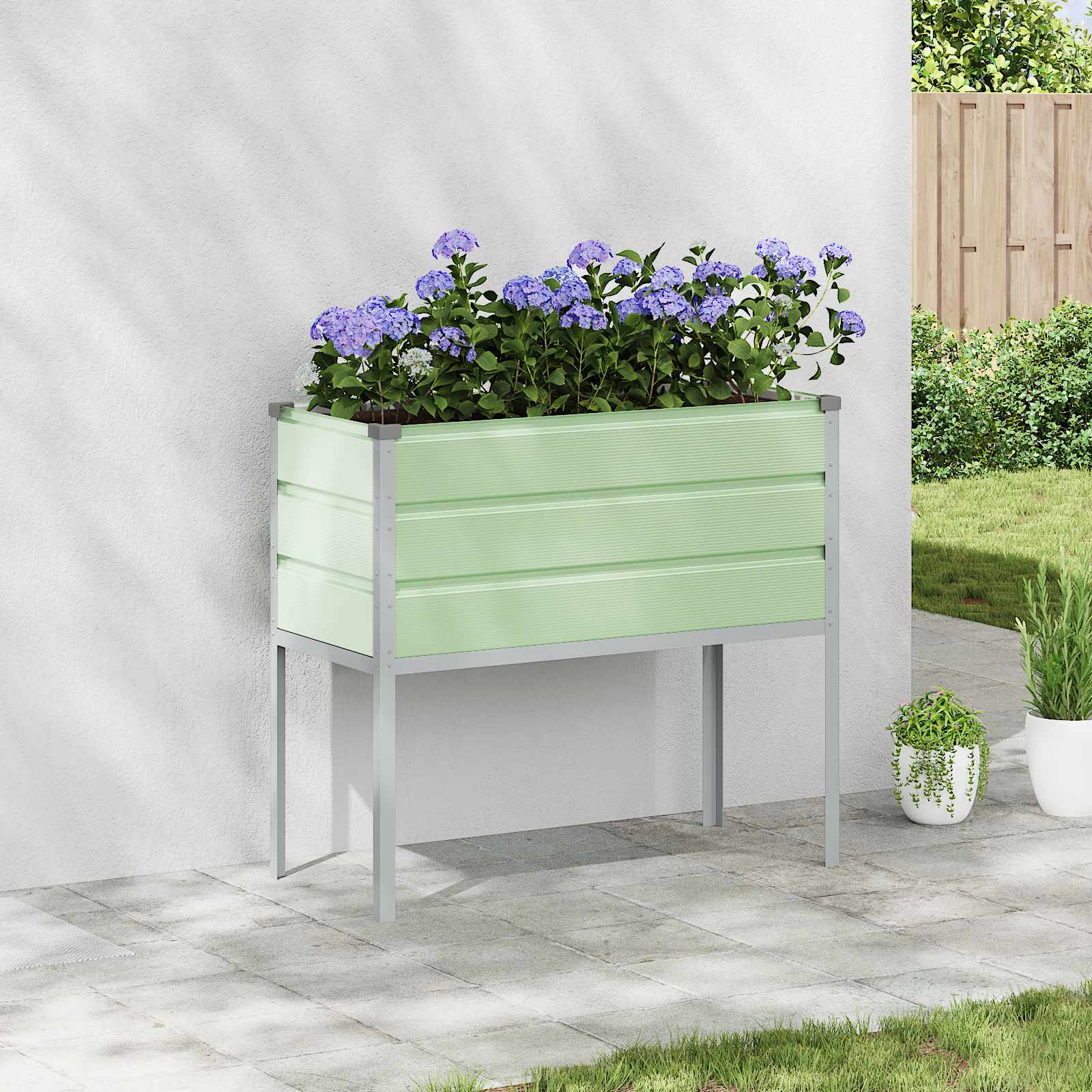 vidaXL Plantenbak Lichtgrijs 100 x 45 x 90 cm Gegalvaniseerd staal