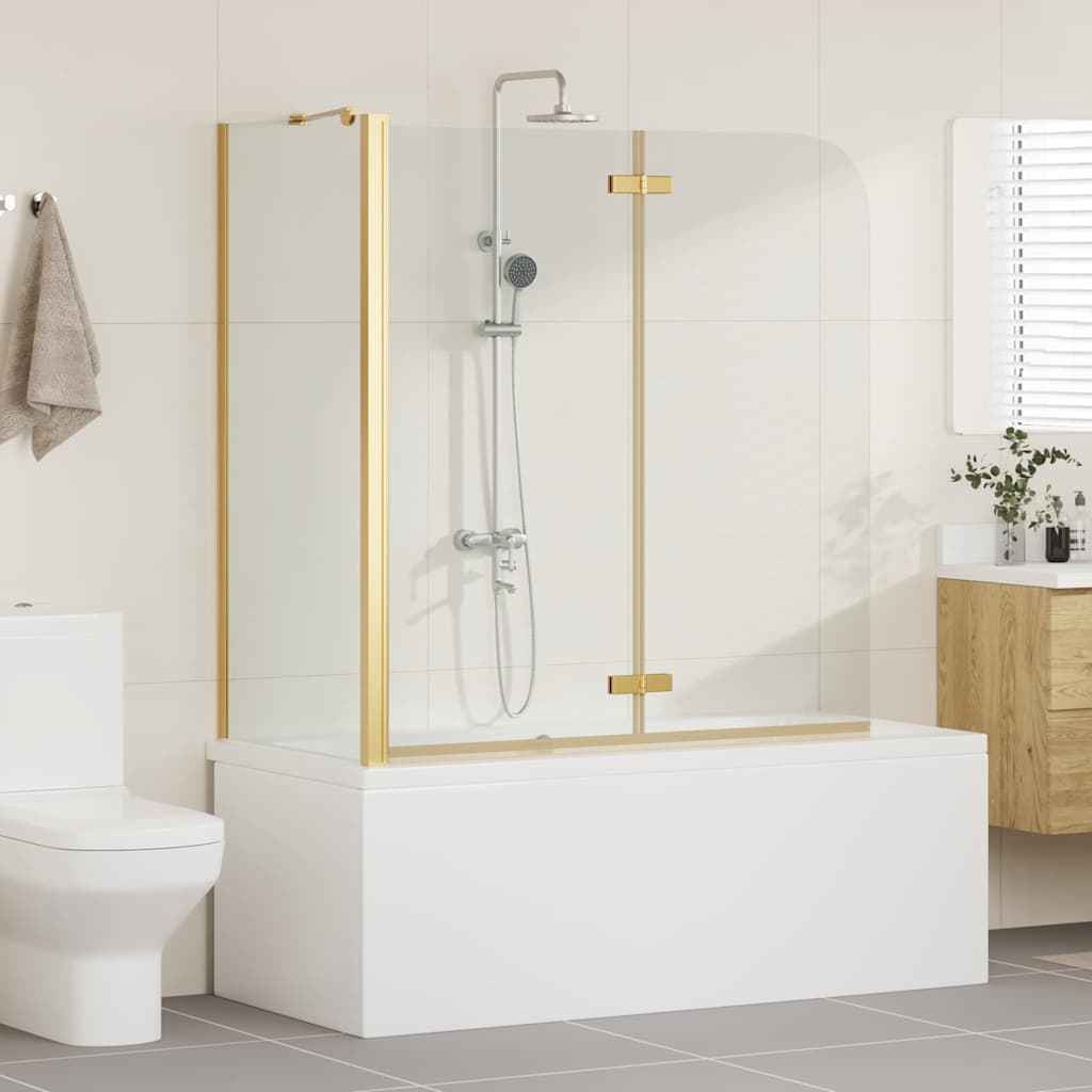 vidaXL Douche Omhulsel Goud 120 x 68 x 130 cm ESG-glas en aluminium