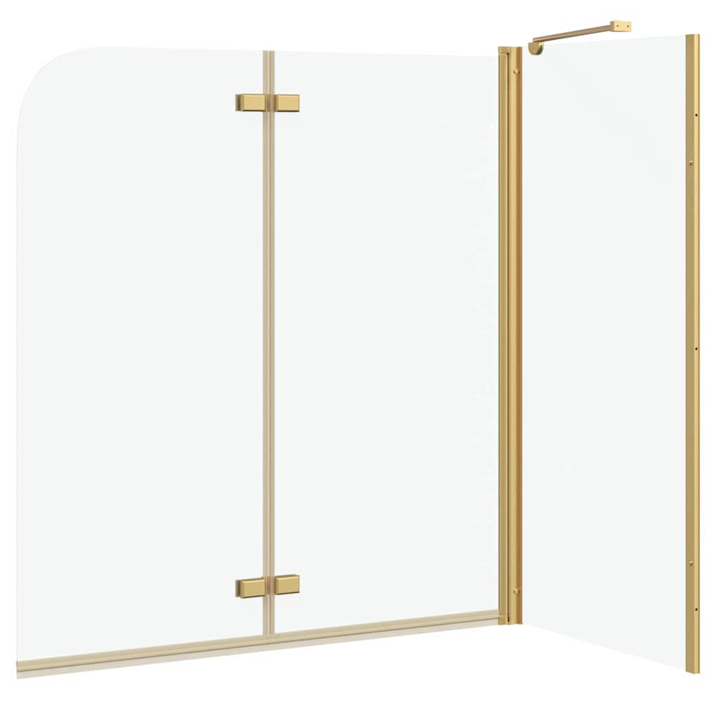 vidaXL Douche Omhulsel Goud 120 x 68 x 130 cm ESG-glas en aluminium