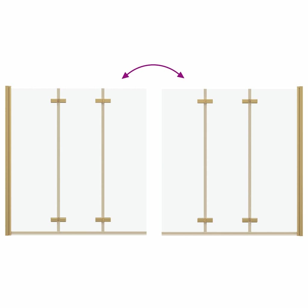vidaXL Douche Omhulsel Goud 130 x 138 cm ESG-glas en aluminium